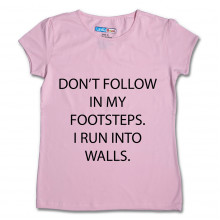Women Round Neck Pink Tops - Foot steps