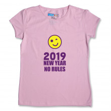 Women Round Neck Pink Tops - No Rules 2019